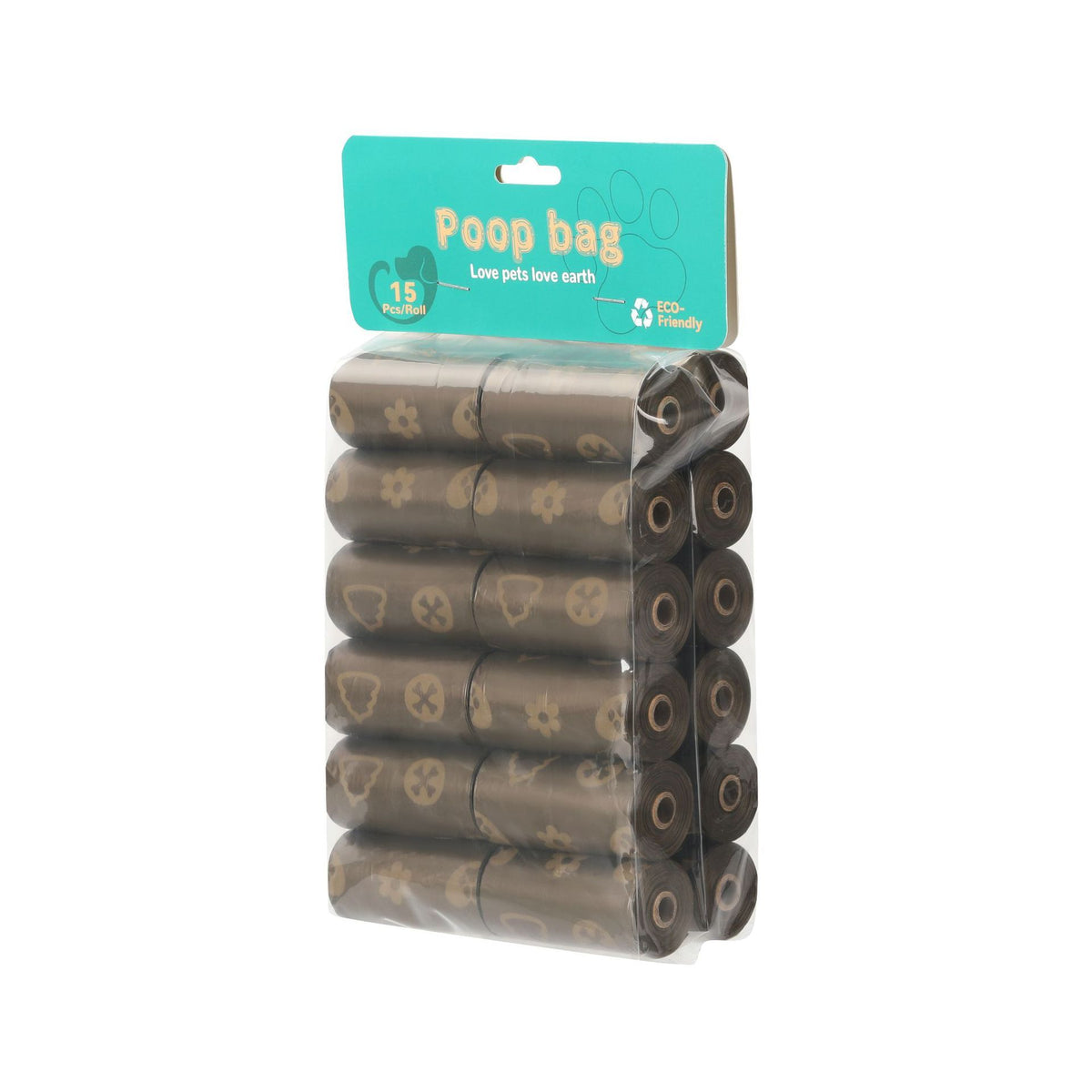 Scented Pet Waste Bags, Thickened Disposable Dog Poop Bags with Reminder Stickers