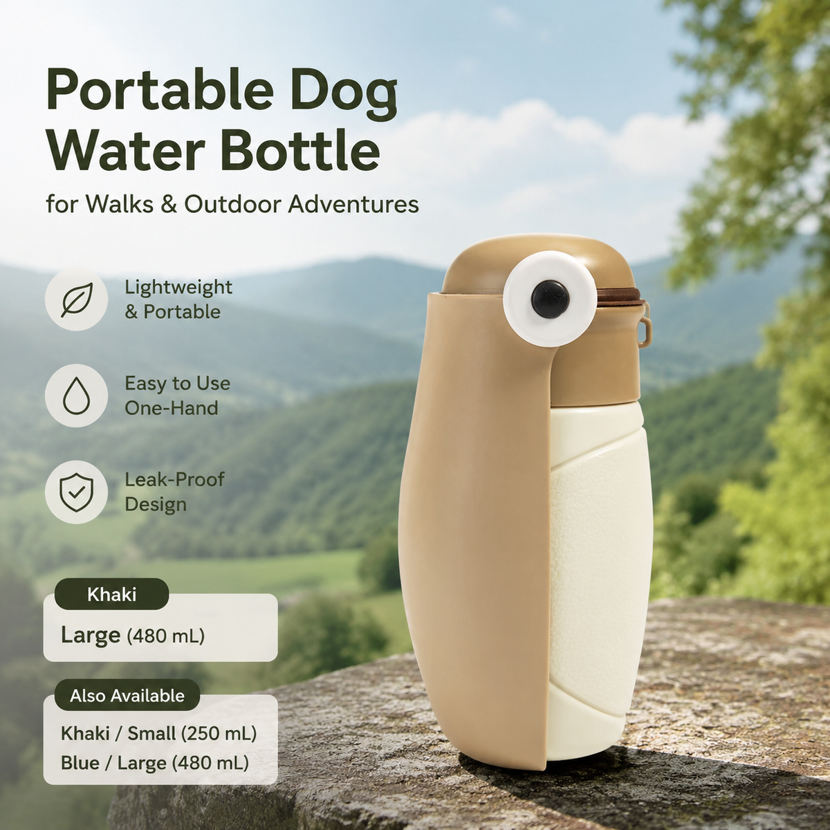 Portable Dog Water Bottle for Walks & Outdoor Adventures