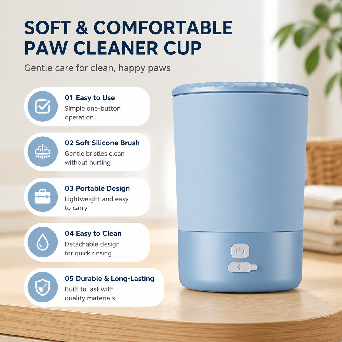 Electric Pet Paw Washer Cup for Dogs and Cats