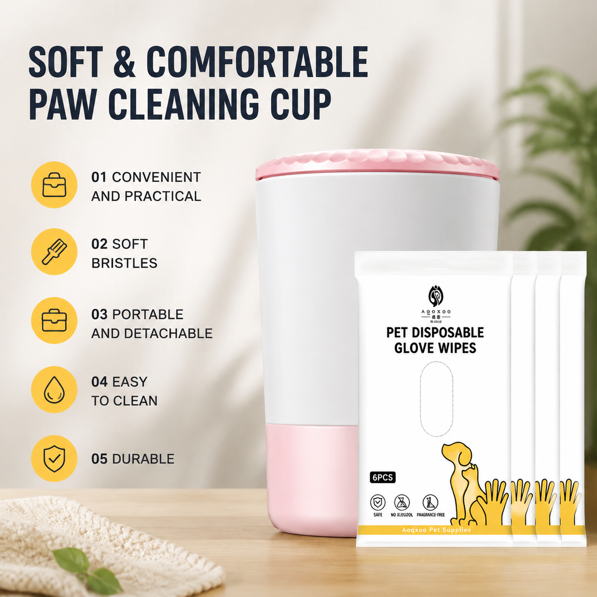 Electric Pet Paw Washer Cup for Dogs and Cats