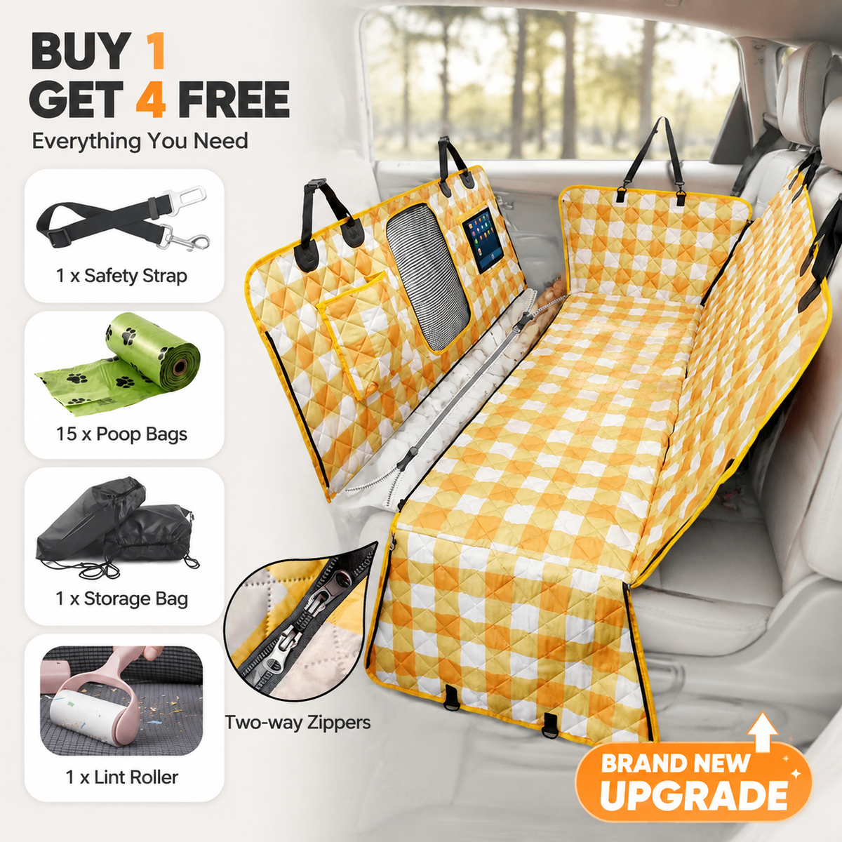 Waterproof Dirt-Resistant Rear Car Seat Mat for Dogs