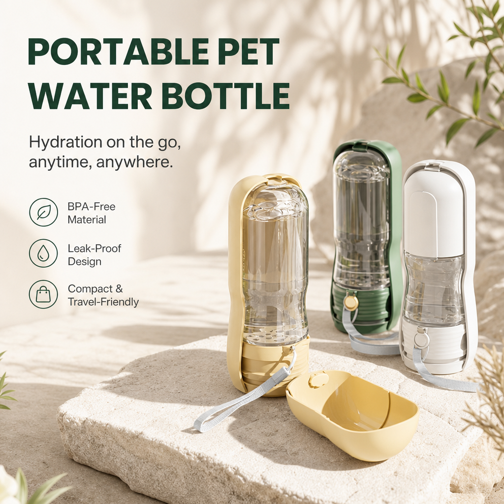 Portable Collapsible Dog Water Bottle for Walks & Outdoor Adventures