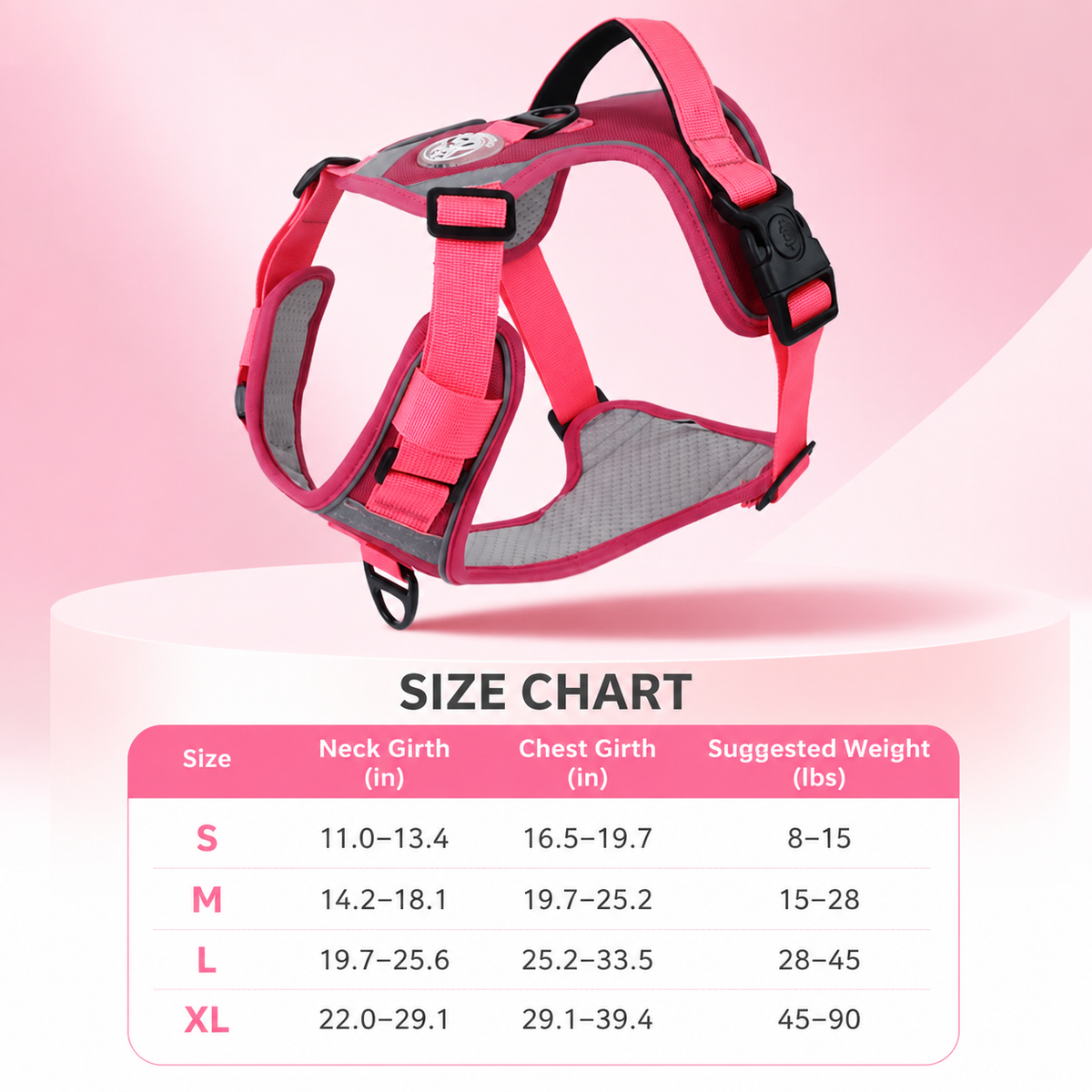 Breathable I-Style No-Pull Dog Harness for Large Dogs, Escape-Resistant and No-Choke