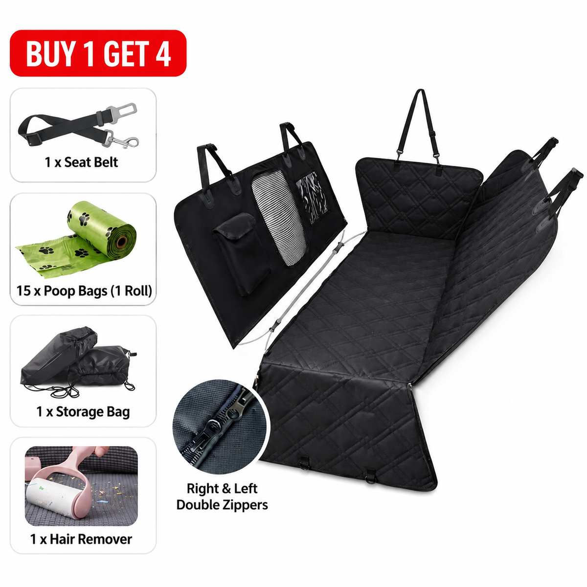 Waterproof Dirt-Resistant Rear Car Seat Mat for Dogs