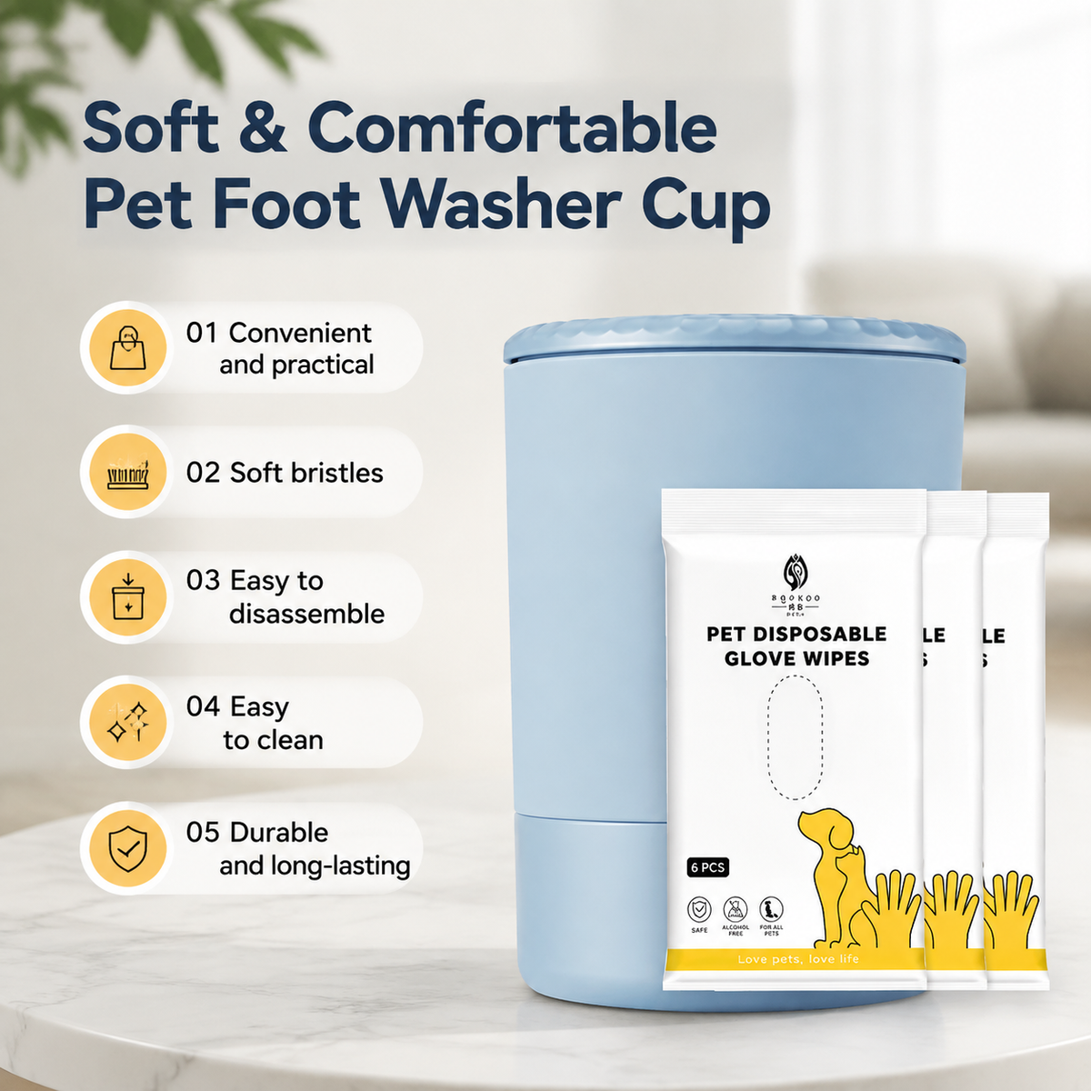 Electric Pet Paw Washer Cup for Dogs and Cats