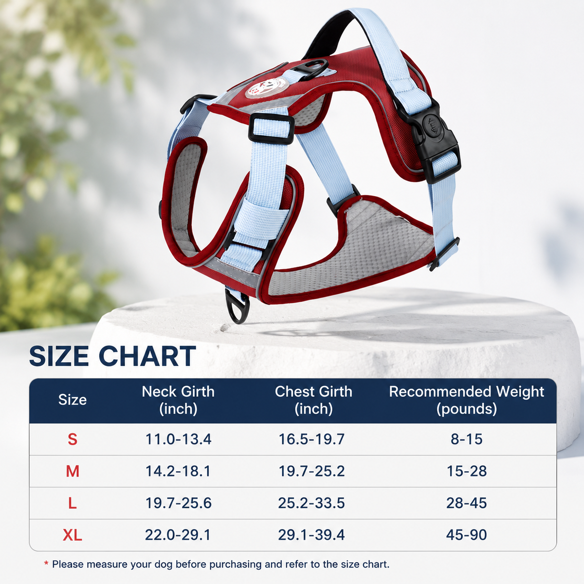 Breathable I-Style No-Pull Dog Harness for Large Dogs, Escape-Resistant and No-Choke