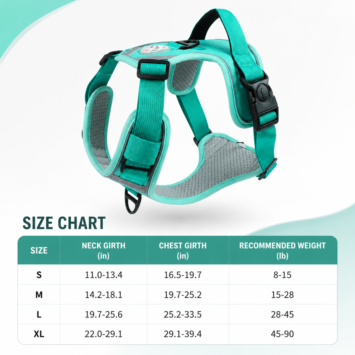 Breathable I-Style No-Pull Dog Harness for Large Dogs, Escape-Resistant and No-Choke