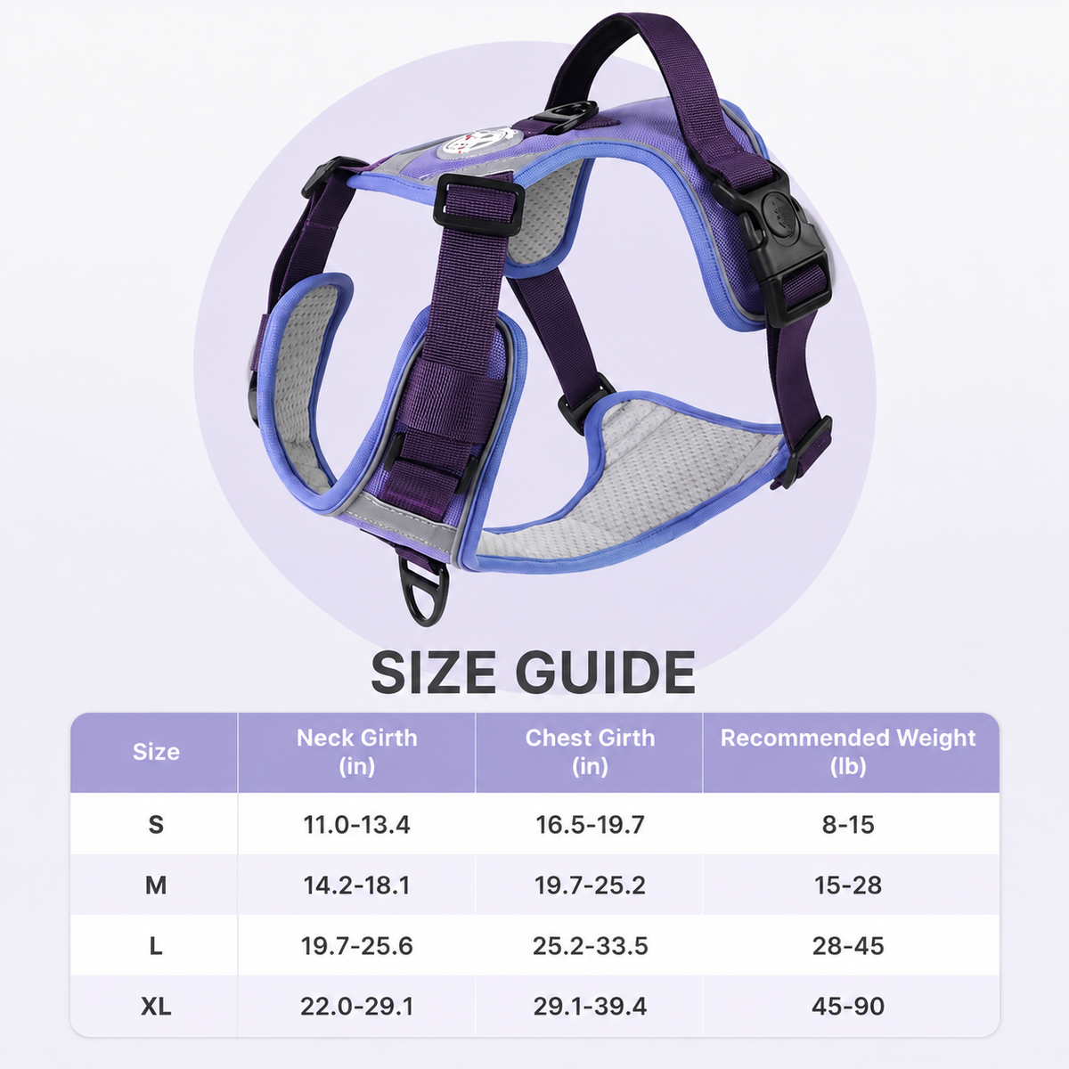 Breathable I-Style No-Pull Dog Harness for Large Dogs, Escape-Resistant and No-Choke
