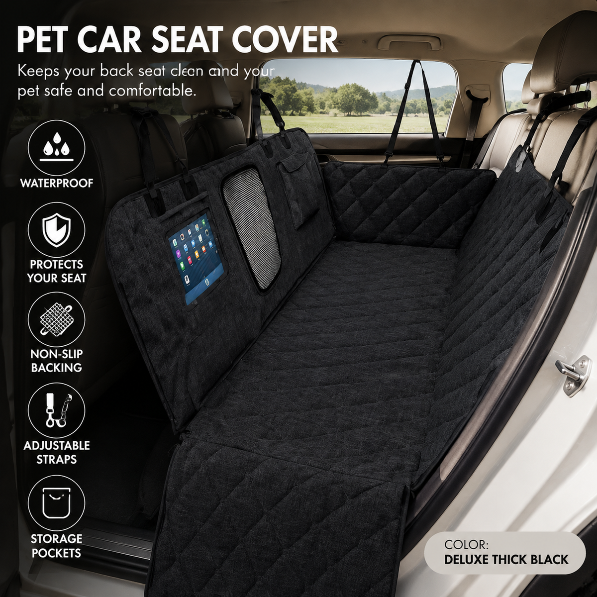 Waterproof Dirt-Resistant Rear Car Seat Mat for Dogs
