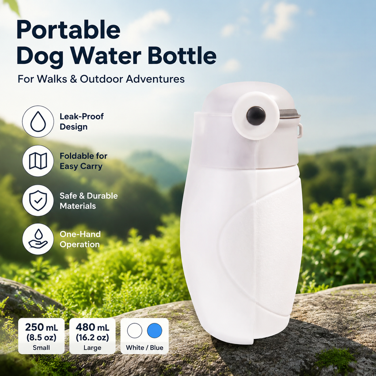Portable Dog Water Bottle for Walks & Outdoor Adventures